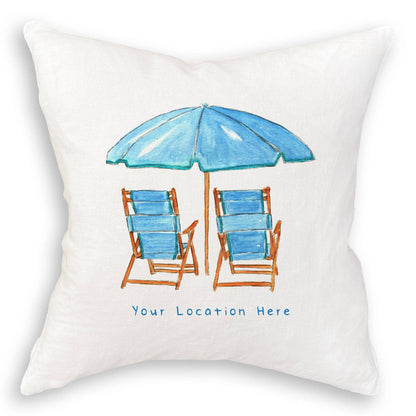 Blue Beach Chairs with Location