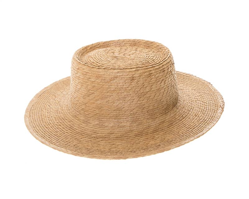 Handmade Buri Palm Leaf Straw Gambler Hat - 2 Colors