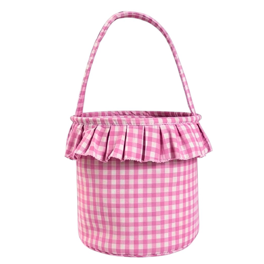 Gingham Easter Halloween Basket Ruffles For Kids