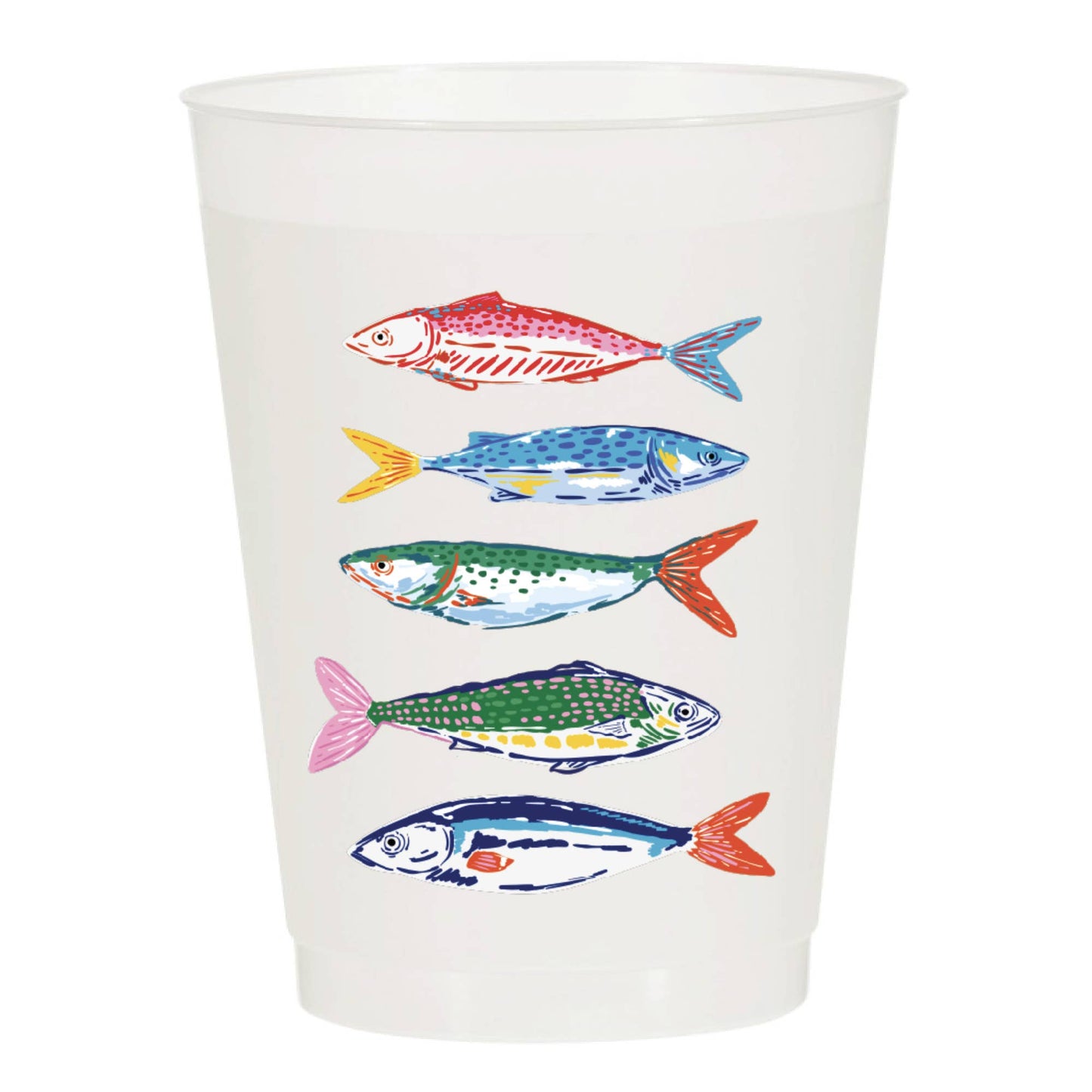 Multi-Colored Sardines Frosted Cups- Summer