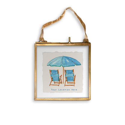 Blue Beach Chairs with Location