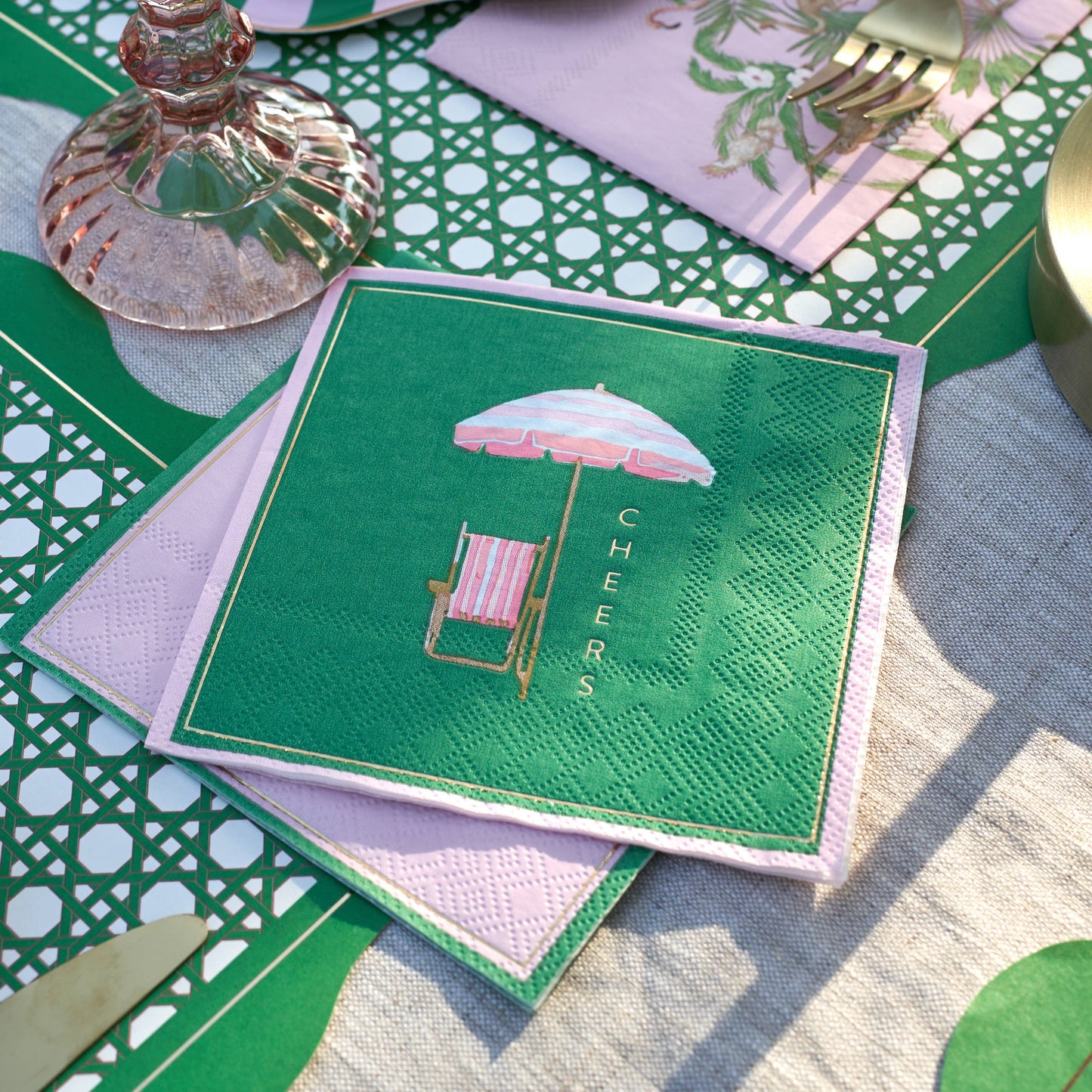 Palm Beach - Cheers Cabana Umbrella Cocktail Napkin
