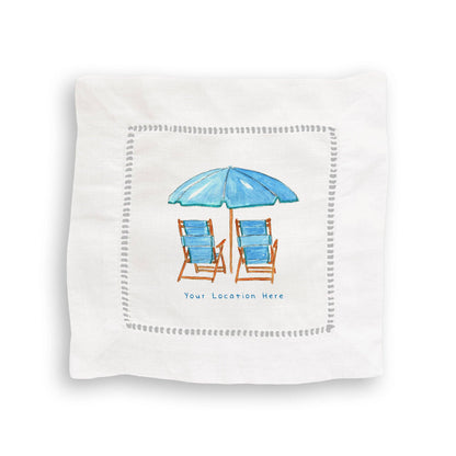 Blue Beach Chairs with Location