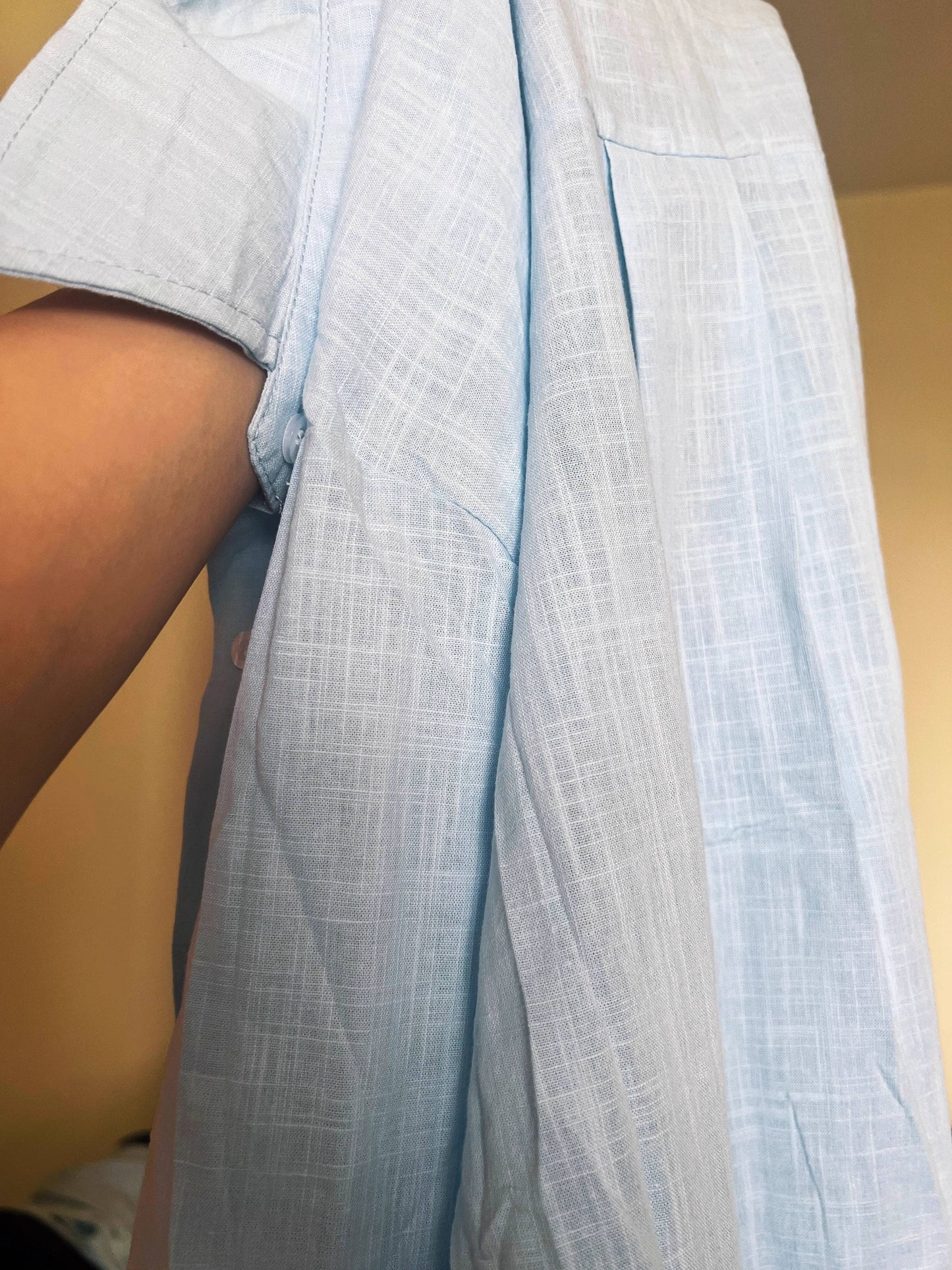 Cotton linen blend button down shirt